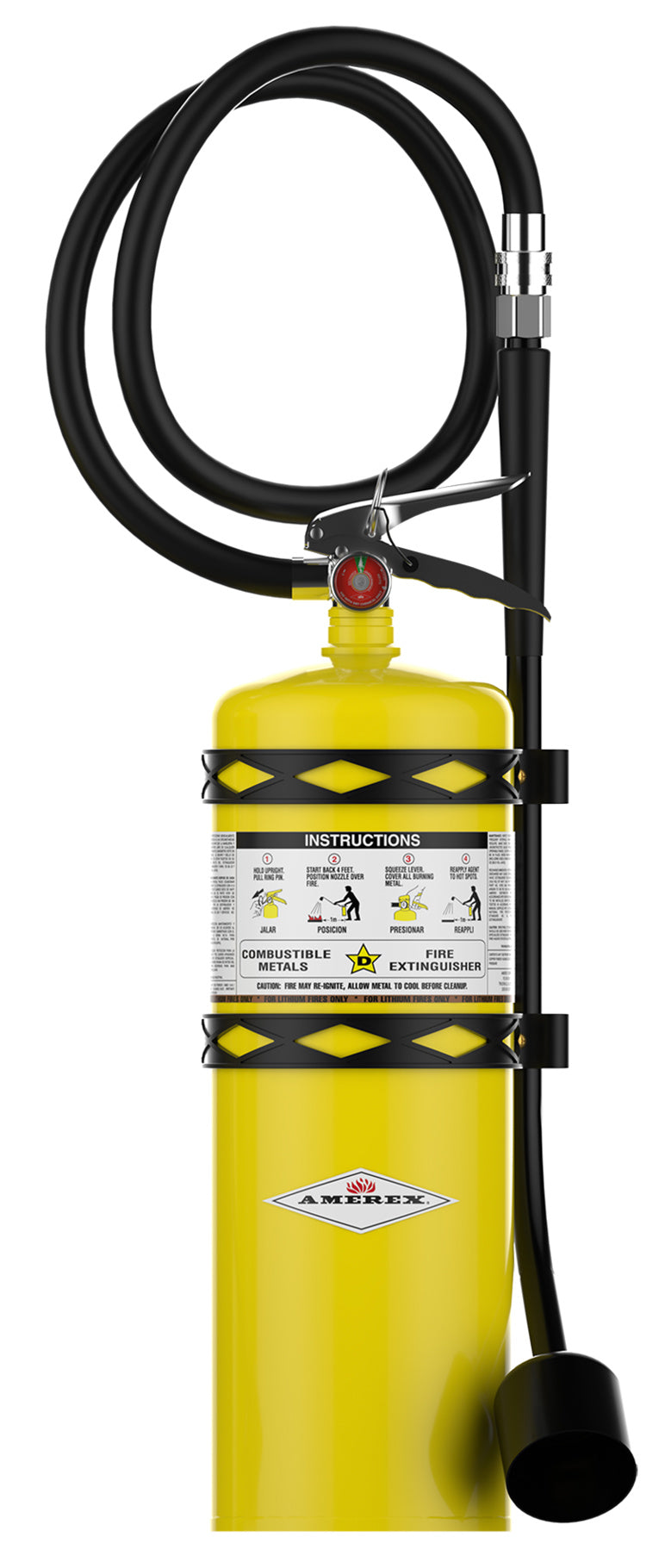 Amerex Model C571 30 lb copper powder Class D fire extinguisher for lithium metal fires, part 27576